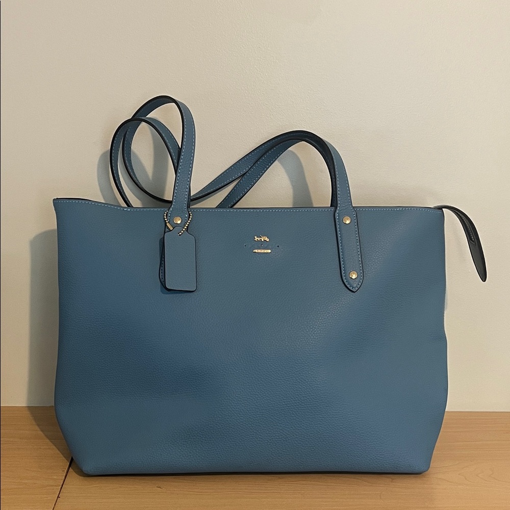 Kate Spade Sky Blue Tote with Gold Details